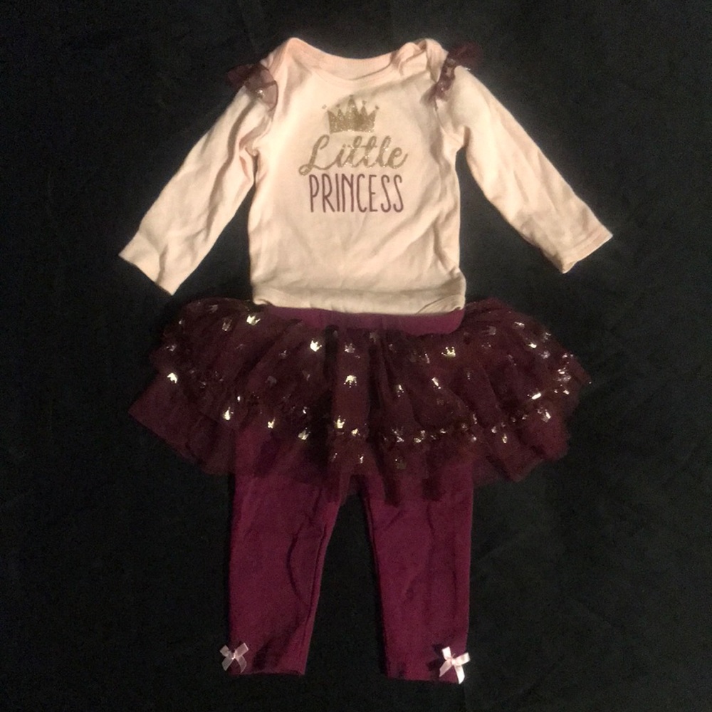 Wine legging set w/crinoline tutu!
